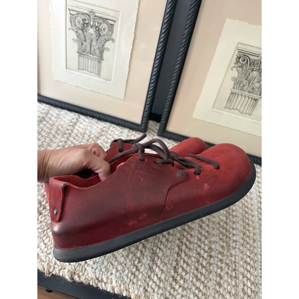 Birkenstock Montana Red Nubuck Leather Lace Up Shoes Men Womens EU40 L9 M7 - Picture 8 of 11